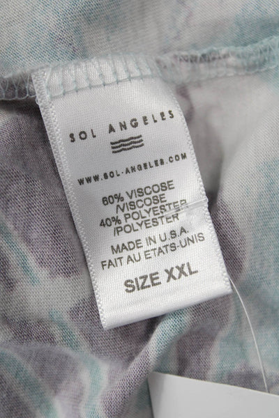 SOL ANGELES Mens Floral Gray Crew Neck Short Sleeve T-Shirt Size 2XL