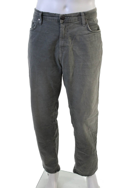 J Brand Mens Cropped Chino Pants Gray Button Cotton Army Size 40
