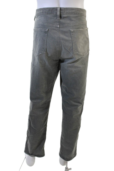 J Brand Mens Cropped Chino Pants Gray Button Cotton Army Size 40