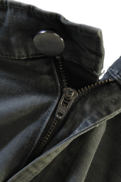 J Brand Mens Cropped Chino Pants Gray Button Cotton Army Size 40