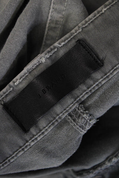J Brand Mens Cropped Chino Pants Gray Button Cotton Army Size 40
