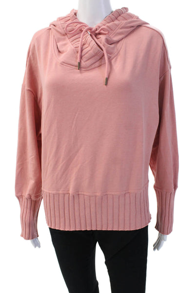 Sundays Women Pullover Sweatshirt Pink Drawstring Size S