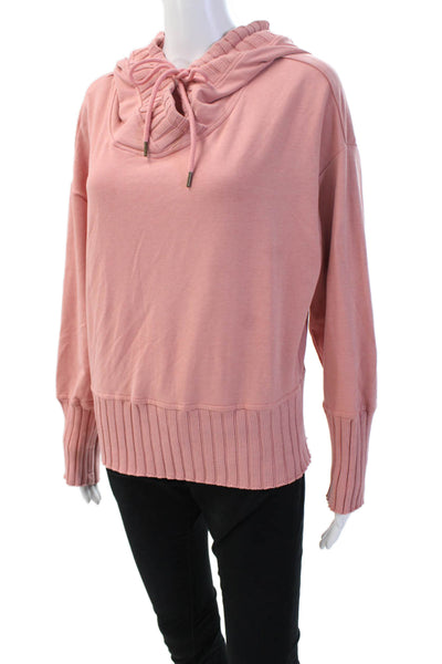 Sundays Women Pullover Sweatshirt Pink Drawstring Size S