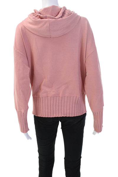 Sundays Women Pullover Sweatshirt Pink Drawstring Size S