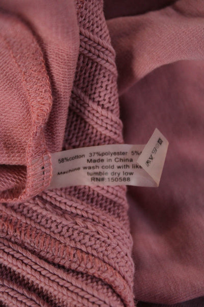 Sundays Women Pullover Sweatshirt Pink Drawstring Size S
