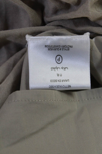 BCBGMAXAZRIA Women Beige V-Neck Long Sleeve Tunic Button-Up Petite Size S