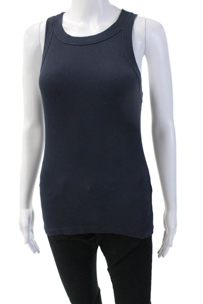 Sundays Womens Basic Dark Blue Sleeveless Tank Round Neck Size XS