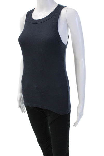 Sundays Womens Basic Dark Blue Sleeveless Tank Round Neck Size XS