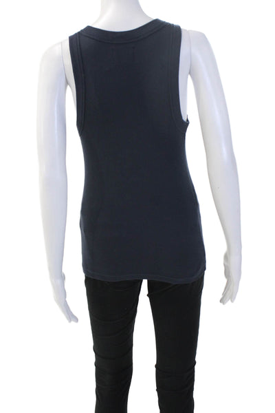 Sundays Womens Basic Dark Blue Sleeveless Tank Round Neck Size XS