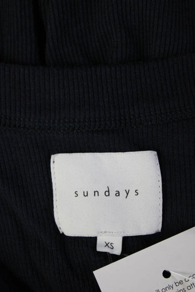Sundays Womens Basic Dark Blue Sleeveless Tank Round Neck Size XS