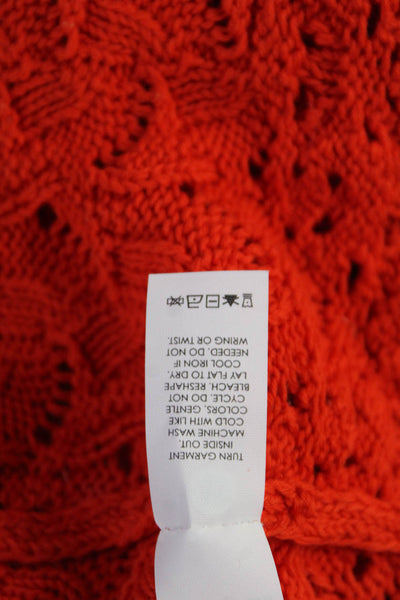 Unsubscribed Women Cropped Tank Orange Cotton Blend Round Neck Size XS