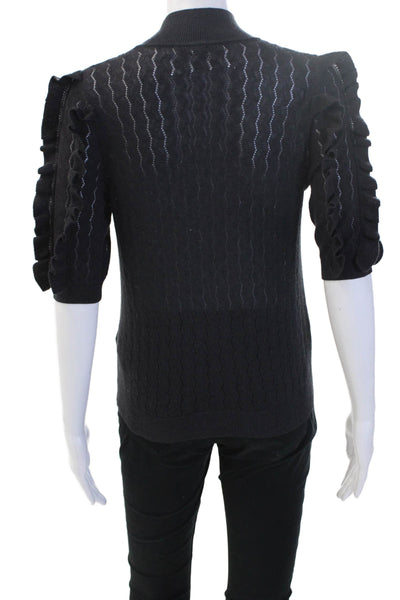 Joie Women Pullover Black Mock Neck 3/4 Sleeve Wool-Cashmere Size XS