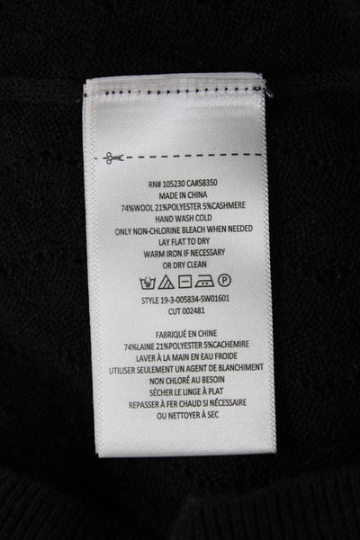 Joie Women Pullover Black Mock Neck 3/4 Sleeve Wool-Cashmere Size XS