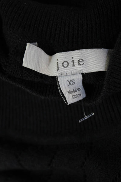 Joie Women Pullover Black Mock Neck 3/4 Sleeve Wool-Cashmere Size XS