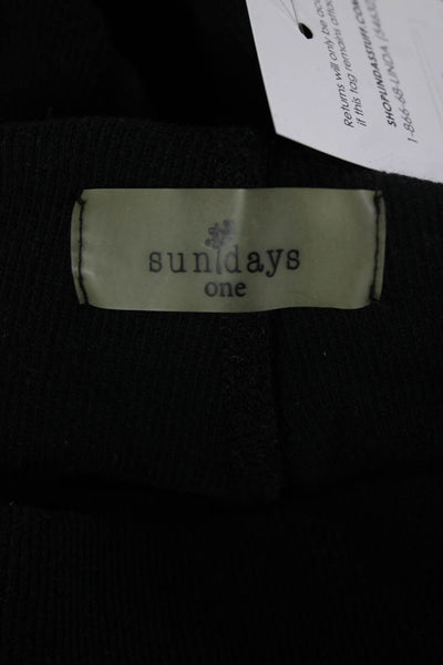 Sundays Women Ankle Cropped Black Cotton Blend Pants Size 1
