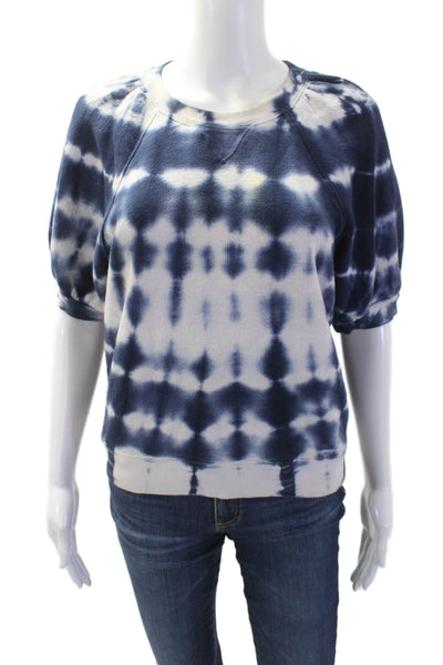 Ulla Johnson Women Pullover Sweatshirt Dark Blue Cotton Crew Size M