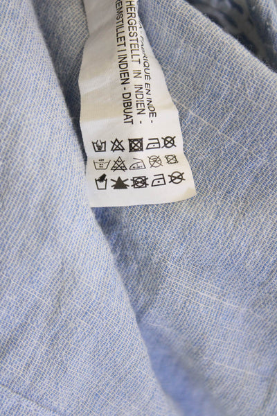 Zara Woman Women Light Blue Sleeveless Tunic Button Crewneck Cotton Size M