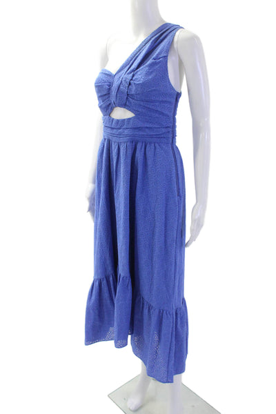ALC Women Fit & Flare Sundress Blue Midi Cotton Paisley Zip Size 6