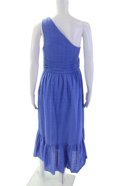 ALC Women Fit & Flare Sundress Blue Midi Cotton Paisley Zip Size 6