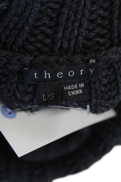 Theory Women Dark Gray Turtleneck Pullover 3/4 Sleeve Size L