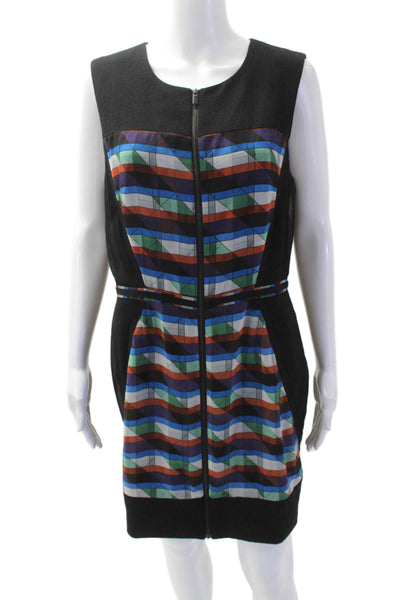Rachel Rachel Roy Womens Shift Dress Black Geometric Knee-Length Size 12
