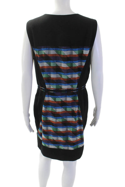 Rachel Rachel Roy Womens Shift Dress Black Geometric Knee-Length Size 12