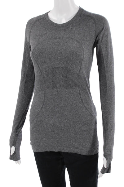 Lululemon Womens Dark Gray Crew Neck Long Sleeve Top Nylon Blend Size S