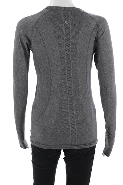 Lululemon Womens Dark Gray Crew Neck Long Sleeve Top Nylon Blend Size S