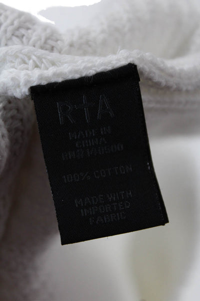 R+A Women White 100% Cotton Sweater Size S