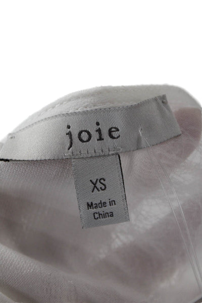 Joie Women Bohemian White Round Neck 3/4 Sleeve Blouse Size XS