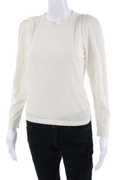 Joie Womens White Basic Long Sleeve Crew Neck T-Shirt Size XS