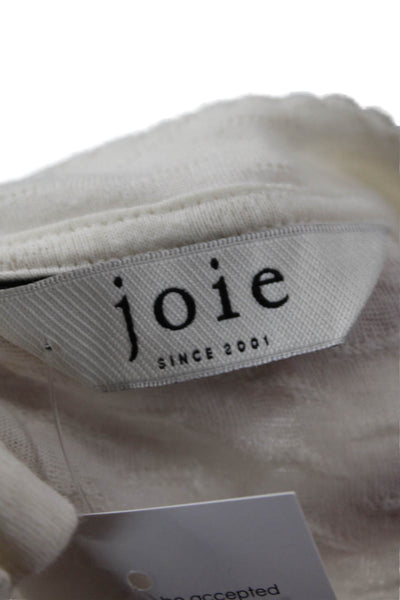 Joie Womens White Basic Long Sleeve Crew Neck T-Shirt Size XS