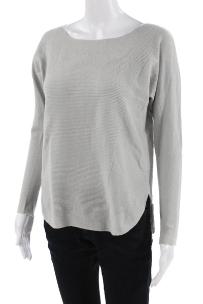 Vince Unisex Gray Cashmere-Blend Pullover Sweater Long Sleeve Size XS