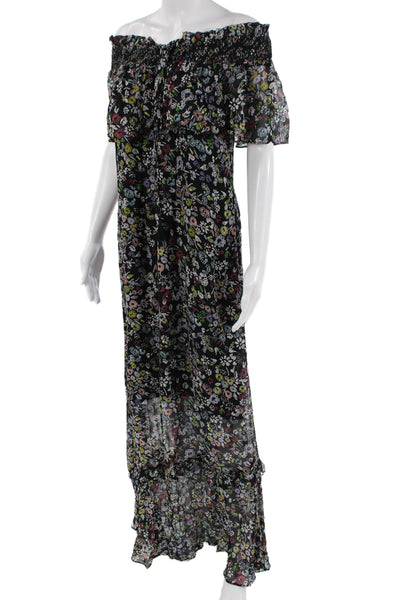 Rebecca Minkoff, Women, Black Floral Maxi Dress Short Sleeve Size 6
