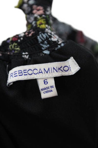 Rebecca Minkoff, Women, Black Floral Maxi Dress Short Sleeve Size 6