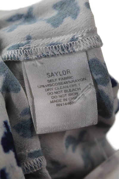 Saylor Women Maxi Sundress Blue Floral Square Neck Boho Size M