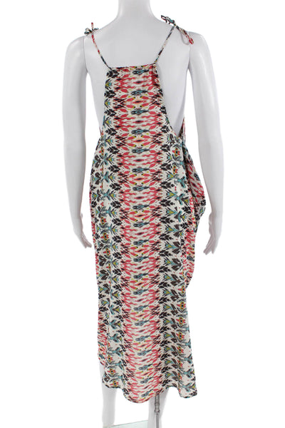 RaMona LaRue Women Black Floral Slip Dress Sleeveless Midi Microfiber Size M