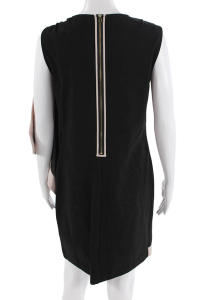 Ted Baker London Women Shift Dress Black Button Round Neck Size 3