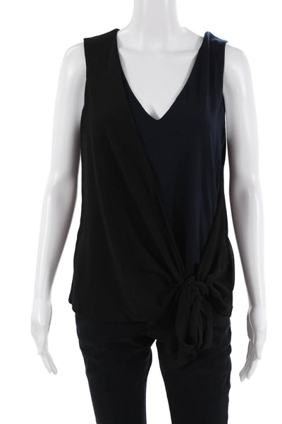 Bailey 44 Womens Black Sleeveless V-Neck Tie Tank Size M