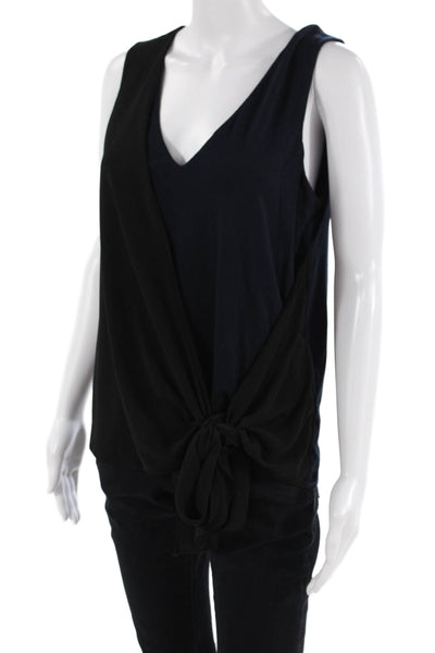 Bailey 44 Womens Black Sleeveless V-Neck Tie Tank Size M