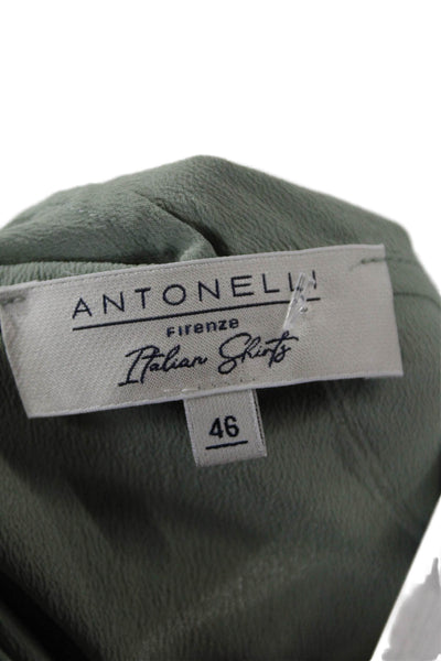 Antonelli Womens Tunic Hoodie Green V-Neck Short Sleeve Size 46