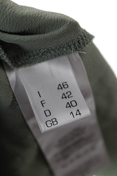 Antonelli Womens Tunic Hoodie Green V-Neck Short Sleeve Size 46