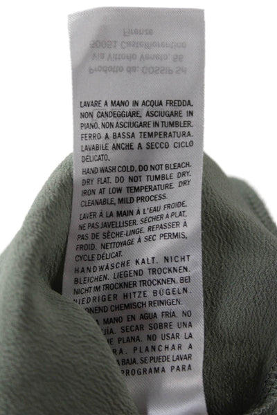 Antonelli Womens Tunic Hoodie Green V-Neck Short Sleeve Size 46