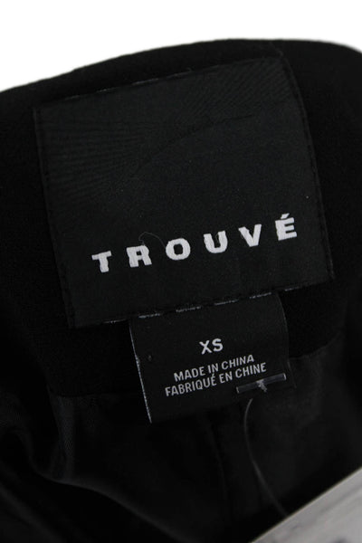 Trouve Women Vest Black V-Neck Sleeveless Leather Zip Size XS