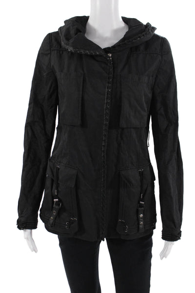 Elie Tahari Women Military Anorak Black Size S