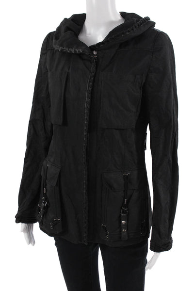 Elie Tahari Women Military Anorak Black Size S