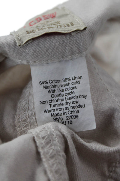 J Crew Womens Beige Cargo Capri Pants Size 0