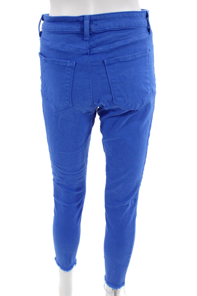 L Agence Womens Cropped Ankle Pants Blue Size 28