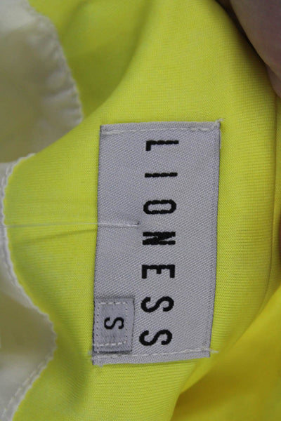 Lioness Women Yellow Collared Long Sleeve Blazer Size S