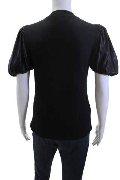 Derek Lam 10 Crosby Womens Black V-Neck Short Sleeve Blouse Size M